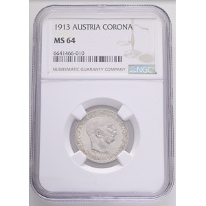 FRANCIS JOSEPH I. 1848-1916 1 Corona 1913, KM#2820 Ag.835 4,95g, 23/1,5mm, Vienna NGC 6641466-010