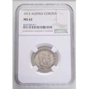 FRANCIS JOSEPH I. 1848-1916 1 Corona 1913, KM#2820 Ag.835 4,95g, 23/1,5mm, Vienna NGC 8237249-011