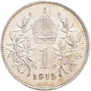 FRANCIS JOSEPH I. 1848-1916 1 Corona 1915, KM#2820 Ag.835 4,97g, 23/1,5mm, Vienna patina