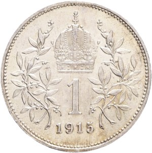 FRANCIS JOSEPH I. 1848-1916 1 Corona 1915, KM#2820 Ag.835 4,97g, 23/1,5mm, Vienna patina