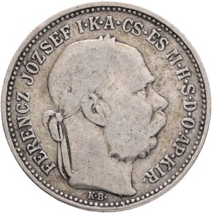 FRANCIS JOSEPH I. 1848-1916 1 Corona KB 1892 KM#484, ÉH#1495 Ag.835 4,95g, 23/1,5mm Kremnica , groove