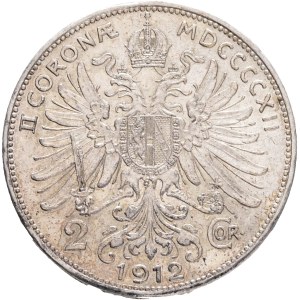 FRANCIS JOSEPH I. 1848-1916 2 Corona 1912 , KM#2821 Ag.835 10,02g, 27,1/2mm, Vienna