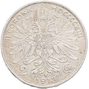 FRANCIS JOSEPH I. 1848-1916 2 Corona 1913 , KM#2821 Ag.835 9,96g, 27,1/2mm, Vienna