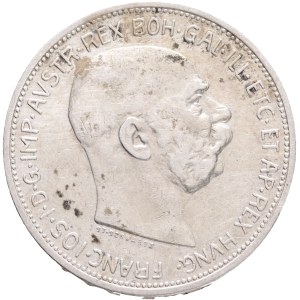 FRANCIS JOSEPH I. 1848-1916 2 Corona 1913 , KM#2821 Ag.835 9,96g, 27,1/2mm, Vienna