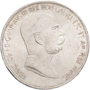 FRANCIS JOSEPH I. 1848-1916 5 Corona 1908, mintage for the anniversary of 60. years on the throne, KM#2809 Ag.900 24,04g 36mm