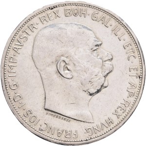 FRANCIS JOSEPH I. 1848-1916 5 Corona 1909, Schwartz, KM#2813 Ag.900 24,04g 36/2,6mm, Vienna , cleaned