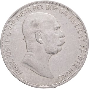 FRANCIS JOSEPH I. 1848-1916 5 Corona 1909, small head, KM#2814, Ag.900, 24,02g, 36/2,6mm, Vienna