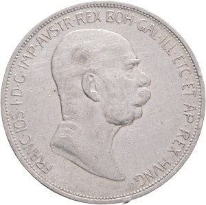 FRANCIS JOSEPH I. 1848-1916 5 Corona 1909, small head, KM#2814, Ag.900, 24,02g, 36/2,6mm, Vienna
