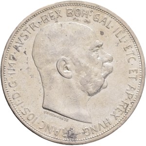 FRANCIS JOSEPH I. 1848-1916 5 Corona 1909 Schwartz Vienna, KM#2813 Silver Ag.900 23,92g 36/2,6mm