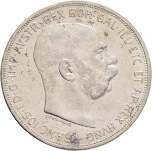 FRANCIS JOSEPH I. 1848-1916 5 Corona 1909 Schwartz Vienna, KM#2813 Silver Ag.900 23,92g 36/2,6mm