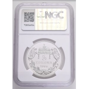 FRANCIS JOSEPH I. 1848-1916 5 Corona 1906/2023 KB, Restrike-Budapest Ag.999 24,4g 36/2,6mm NGC8234038-034