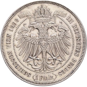 FRANCIS JOSEPH I. 1848-1916 Silver Shooting Medal 1868, Federal shooting, Vienna, X#M8, Her#482 Ag.900 16,9g, 33,5mm