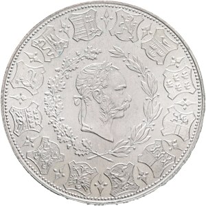 FRANCIS JOSEPH I. 1848-1916 2 Gulden 1873/1973 Shooting competition in Wien on the 25. ruling anniversary of Franz Joseph I. Kolářský 1973, restrike Ag. 24g 36/2,6mm
