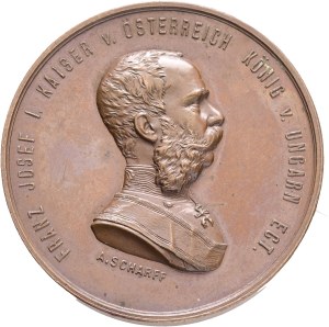 FRANCIS JOSEPH I. 1848-1916 World Expo 1873 Medal Bronze 28,50g