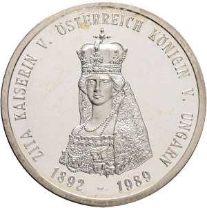 Austria Ag Medal ZITA KAISERIN von 'ÖSTEREICH-KÖNIGIN Hungary 1898-1989 , Ag 999, 19,76g 34mm