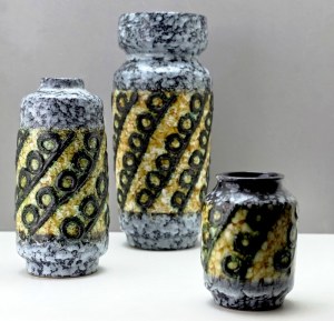 Set of three ceramic vases from the Fat Lava series - Germany - 1970s