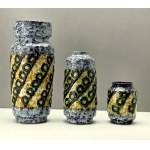 Zestaw trzech ceramicznych wazonów z serii Fat Lava - Niemcy - lata 70-te