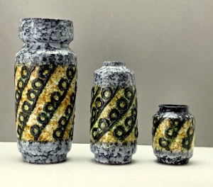 Set of three ceramic vases from the Fat Lava series - Germany - 1970s