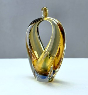 Art glass - Bohemia basket - designed by Hana Machovska - Czechoslovakia - 1960s.