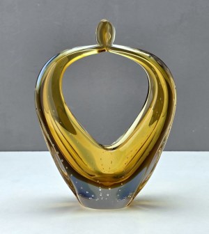 Art glass - Bohemia basket - designed by Hana Machovska - Czechoslovakia - 1960s.