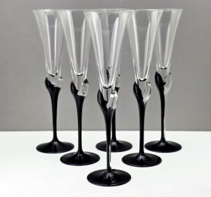 Set of six crystal champagne glasses - Bohemia Glass