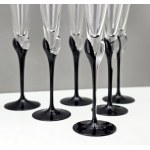 Set of six crystal champagne glasses - Bohemia Glass