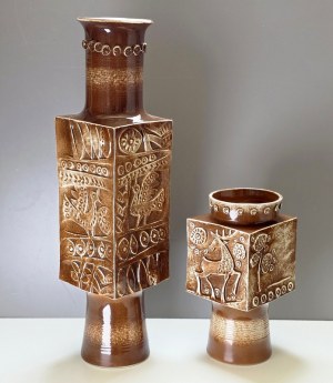 A pair of magnificent ceramic floor vases designed by Ditmar Urbach - Czechoslovakia 1960s