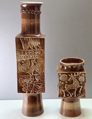 A pair of magnificent ceramic floor vases designed by Ditmar Urbach - Czechoslovakia 1960s