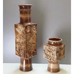 Para okazałych ceramicznych wazonów podłogowych projektu Ditmara Urbacha - Czechosłowacja lata 60-te