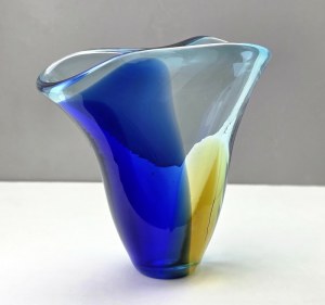 Glass vase '' Napoleon '' Skrdlovice Glassworks proj. J. Beranek