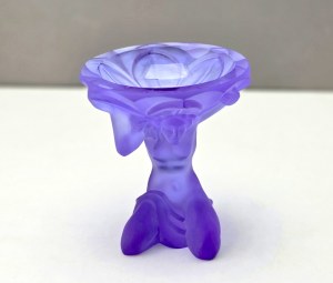 Art deco bowl of neodymium glass - H. Hoffmann - Bohemia