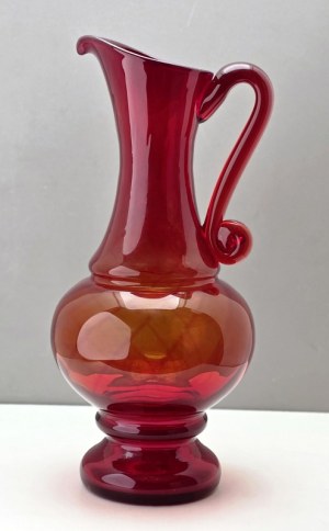 Glass jug of HSG Ząbkowice designed by L. Fiedorowicz - Dąbrowa Górnicza 1980s