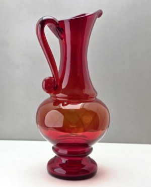 Glass jug of HSG Ząbkowice designed by L. Fiedorowicz - Dąbrowa Górnicza 1980s