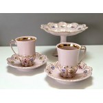 Coffee set for 6 persons in pink porcelain HC Chodov - Czechoslovakia 1970s