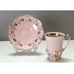 Coffee set for 6 persons in pink porcelain HC Chodov - Czechoslovakia 1970s