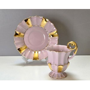 Różowa porcelana -Filiżanka do mokki - firmy Thun - Czechy lata 90-te