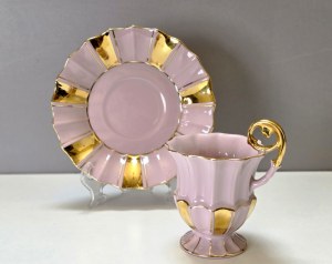 Pink porcelain -Mocha cup - by Thun - Czech Republic 1990s