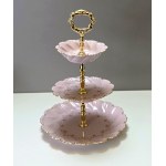 Komplet pater z różowej porcelany - firmy Leander - Czechy lata 90-te
