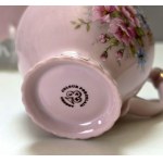 Serwis herbaciany z różowej porcelany na 2 osoby - Czechy lata 90-te