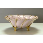 Serwis herbaciany z różowej porcelany na 2 osoby - Czechy lata 90-te