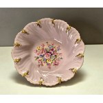 Serwis herbaciany z różowej porcelany na 2 osoby - Czechy lata 90-te