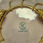 Serwis herbaciany z różowej porcelany na 2 osoby - Czechy lata 90-te