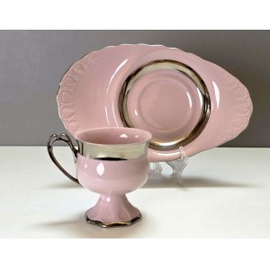 Zestaw telewizyjny z różowej porcelany HC Chodov - Czechosłowacja lata 70-te