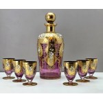 Karafka art deco w kolorze amarantowym - Karlsbard lata 30-te