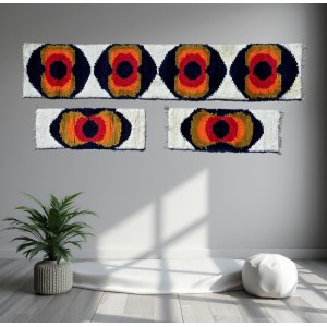 Komplet gobelinów w stylu pop- art - Skandynawia lata 70-te