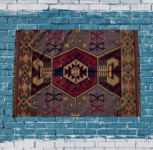 Large Art Deco hand-woven kilim, double-sided , Pokucie 1st half of the 20th century.