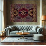Large Art Deco hand-woven kilim, double-sided , Pokucie 1st half of the 20th century.
