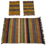 Set of three hemp jute rugs - India second half of the 20th century
