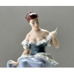 Royal Dux - Porcelanowa figurka Dama z lusterkiem - Czechosłowacja - lata 60-te