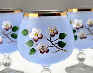 Set of cognac glasses - Bohemia early 20th century